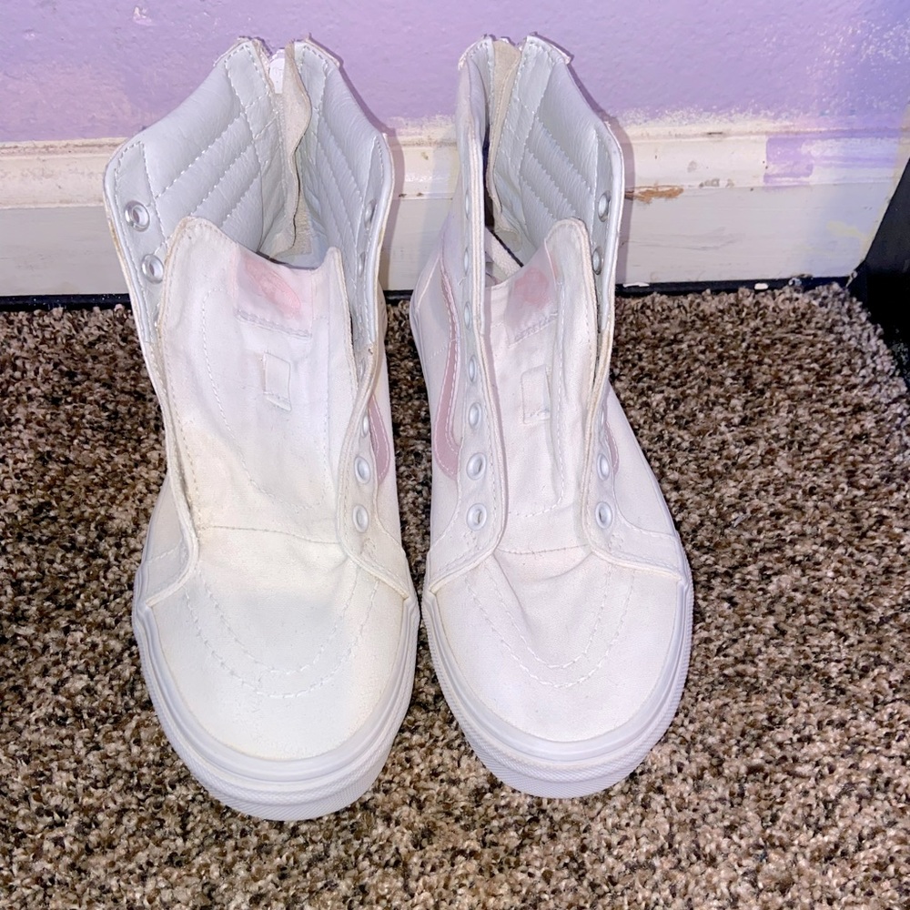 White and pink vans